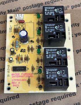 1036-83-10b Carrier 17p501a01 Water Furnace Rev A Auxiliary Heat Logic Board Checked