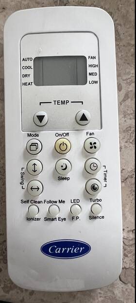 Bgfu1-ca Carrier Rg56 Minisplit Air Conditioner Remote Oem Model Rg56/bgfu1-ca Works Great