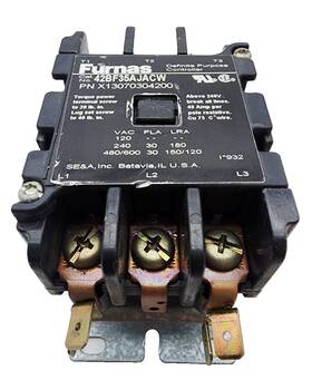 Furnas 42bf35ajacw Contactor X13070304200 24v Coil 30 Amp 3 Pole Bolt On /tested