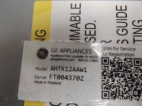 Wj71x28016 Ge Ahtk12aaw1 A/c # Grille Cover / User Interface With Filter Mod