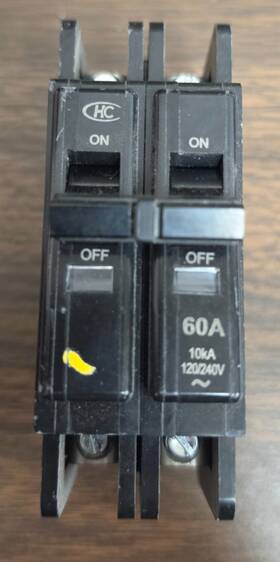 Hartland Controls Hcb-2p60gg 2-pole Circuit Breaker Pre-owned