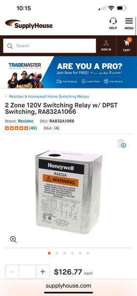 Honeywell A1066 Ra 832 Boiler Relay