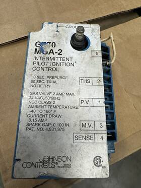 G770mga-2 Johnson Controls Intermittent Pilot Ignition Control