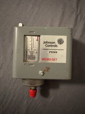 Johnson Controls P170ab-12 Penn Micro-set Low Pressure Control Switch 12-80 Psi
