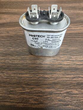 Rheem 43-23204-34 43-25134-22 Capacitor 10 Mfd 440vac Single Oval 1/4 Inch Quick Connect