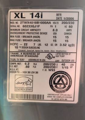 2twx4018b1000aa Trane Xl14i Heat Pump Model Defrost Control Board