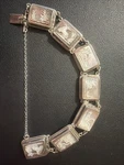 Vintage Carved Shell Cameo Roman Chariots 7 Panels Sterling 900 Silver Bracelet. Fixed Price $79.99.