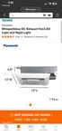Panasonic FV0510VSL1 Whispervalue Dc Ventilation Fan With Light. Fixed Price $129.00.