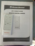 Remote Control For Ocean Breeze OBZ-08CR3 RG15A(B)/E Window Air Conditioner. Fixed Price $9.00.