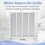 New Howeall 16" X Hvac Steel Return Air Filter Grille Metal White. Fixed Price $39.95.