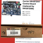 Furnace Control Circuit Board HK42FZ057 Oem Carrier Bryant Payne CEPL130988-25. Fixed Price $333.49.