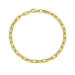 14K Yellow Gold 7" Twisted Paperclip Link Chain Bracelet 2 Grams 3.5MM. Fixed Price $505.00.