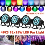 4PCS Rgbwa+uv 18X15W Led 270W Stage Lighting Dmx Disco Party Show Lamp. Fixed Price $287.99.